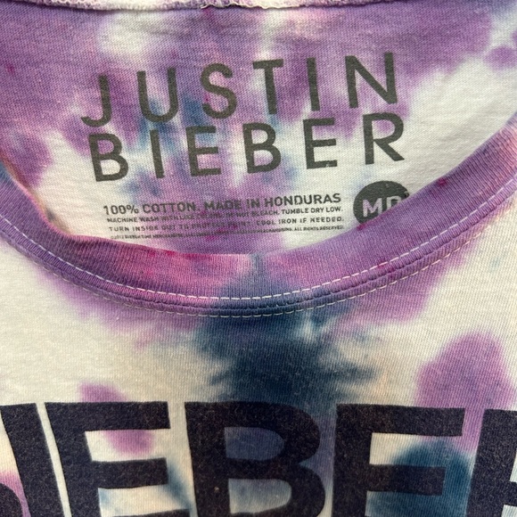 Justin Bieber Custom Tie Dye Graphic T-Shirt Youth Medium Women XS - Picture 6 of 6